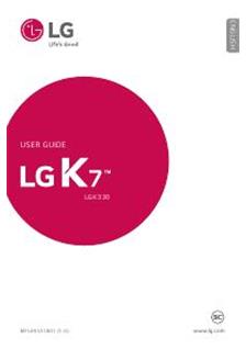 LG K7 manual. Tablet Instructions.